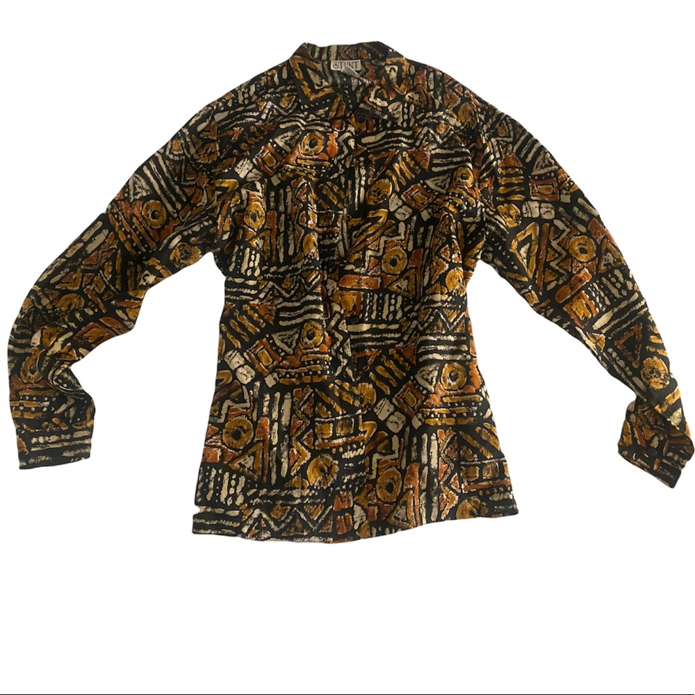 100% Silk Vintage Unisex Button down
